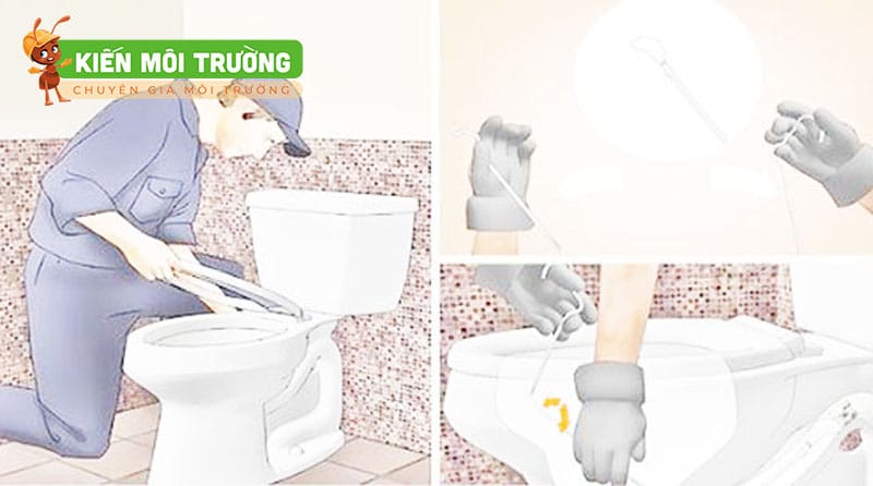 thông bồn cầu bằng móc áo