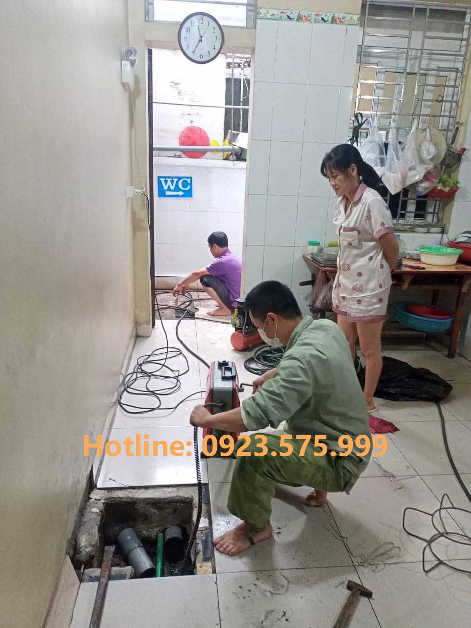 Thông tắc cống tại Mê Linh